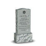 Single Headstone - Gray - Frosted Front - Serpentine Top - 24W x 14D x 48H