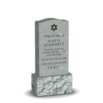Single Headstone - Gray - Frosted Front - Serpentine Top - 24W x 14D x 48H