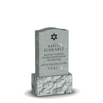 Single Headstone - Gray - Frosted Front - Serpentine Top - 24W x 14D x 42H