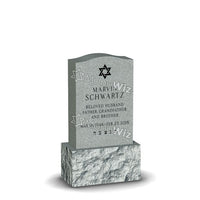 Single Headstone - Gray - Frosted Front - Serpentine Top - 24W x 14D x 42H