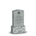 Single Jewish Headstone - Gray - Frosted Front - Serpentine Top - 24W x 12D x 42H