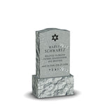 Single Headstone - Gray - Frosted Front - Serpentine Top - 24W x 14D x 42H