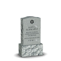 Single Headstone - Gray - Frosted Front - Serpentine Top - 24W x 14D x 42H