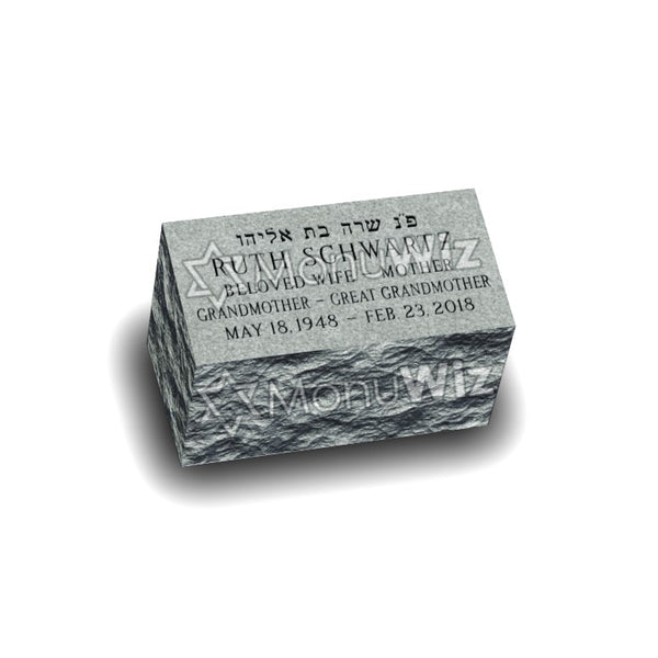 Footstone - Gray - Beveled Top - Frosted Top - 24W x 12D x 12H