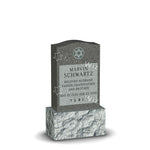 Single Headstone - Gray - Polished Front - Serpentine Top - 24W x 14D x 42H