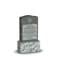 Single Headstone - Gray - Polished Front - Serpentine Top - 24W x 14D x 42H