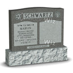 Double Jewish Monument - Gray - Polished - Serpentine Top - 54W x 12D x 48H