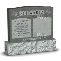 Double Headstone - Gray - Polished - Serpentine Top - 54W x 14D x 48H