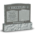 Double Jewish Monument - Gray - Polished - Serpentine Top - 54W x 12D x 48H