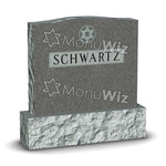 Family Jewish Headstone - Gray - Polished - Serpentine Top - 48W x 12D x 48H