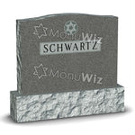 Family Jewish Headstone - Gray - Polished - Serpentine Top - 54W x 12D x 48H