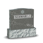 Family Jewish Headstone - Gray - Polished - Serpentine Top - 42W x 12D x 42H