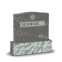 Family Jewish Headstone - Gray - Polished - Serpentine Top - 42W x 12D x 42H