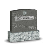 Family Jewish Headstone - Gray - Polished - Serpentine Top - 42W x 12D x 42H