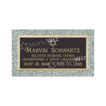 Single Bronze Plaque 24L x 12W - Base 28L x 16W - Design# S2001