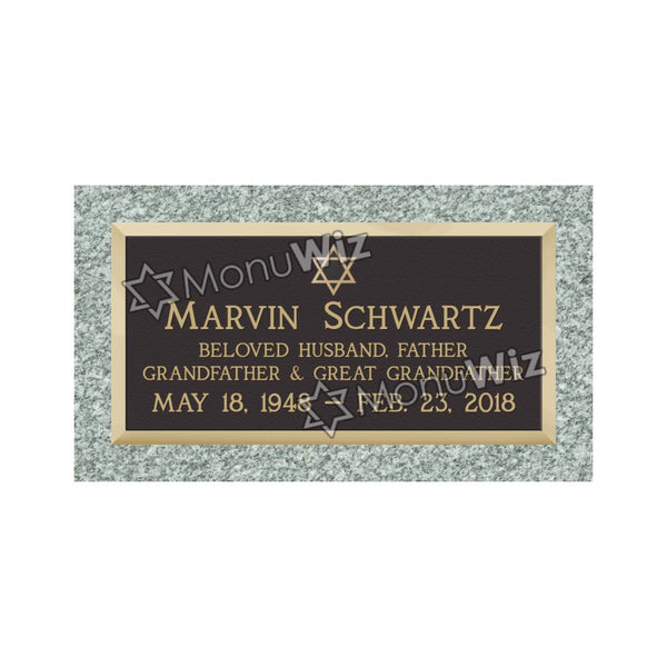 Single Bronze Plaque 24L x 12W - Base 28L x 16W - Design# S2001