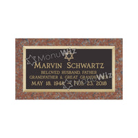 Single Bronze Plaque 24L x 12W - Base 28L x 16W - Design# S2001