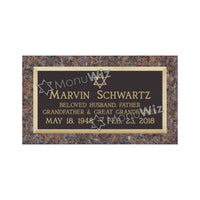 Single Bronze Plaque 24L x 12W - Base 28L x 16W - Design# S2001