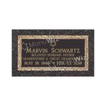Single Bronze Plaque 24L x 12W - Base 28L x 16W - Design# S2002