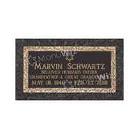 Single Bronze Plaque 24L x 12W - Base 28L x 16W - Design# S2002