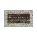 Single Bronze Plaque 24L x 12W - Base 28L x 16W - Design# S2002