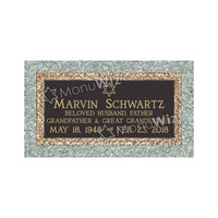 Single Bronze Plaque 24L x 12W - Base 28L x 16W - Design# S2002