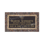 Single Bronze Plaque 24L x 12W - Base 28L x 16W - Design# S2002