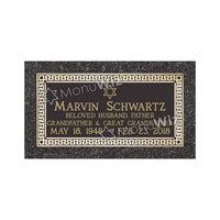 Single Bronze Plaque 24L x 12W - Base 28L x 16W - Design# S2005