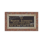 Single Bronze Plaque 24L x 12W - Base 28L x 16W - Design# S2005