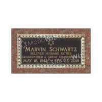 Single Bronze Plaque 24L x 12W - Base 28L x 16W - Design# S2005