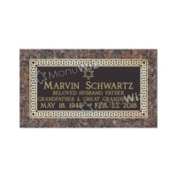 Single Bronze Plaque 24L x 12W - Base 28L x 16W - Design# S2005