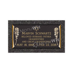 Single Bronze Plaque 24L x 12W - Base 28L x 16W - Design# S2006