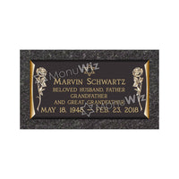 Single Bronze Plaque 24L x 12W - Base 28L x 16W - Design# S2006