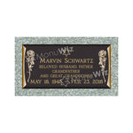 Single Bronze Plaque 24L x 12W - Base 28L x 16W - Design# S2006