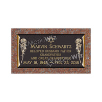 Single Bronze Plaque 24L x 12W - Base 28L x 16W - Design# S2006