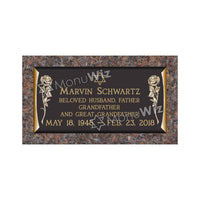 Single Bronze Plaque 24L x 12W - Base 28L x 16W - Design# S2006