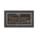Single Bronze Plaque 24L x 12W - Base 28L x 16W - Design# S2007