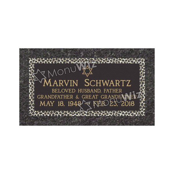 Single Bronze Plaque 24L x 12W - Base 28L x 16W - Design# S2007