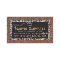Single Bronze Plaque 24L x 12W - Base 28L x 16W - Design# S2007