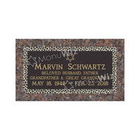 Single Bronze Plaque 24L x 12W - Base 28L x 16W - Design# S2007