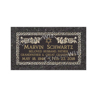 Single Bronze Plaque 24L x 12W - Base 28L x 16W - Design# S2008