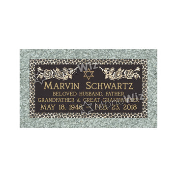 Single Bronze Plaque 24L x 12W - Base 28L x 16W - Design# S2008