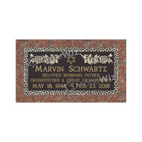 Single Bronze Plaque 24L x 12W - Base 28L x 16W - Design# S2008