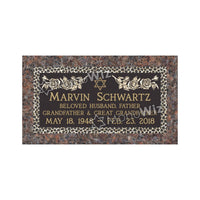 Single Bronze Plaque 24L x 12W - Base 28L x 16W - Design# S2008