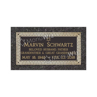 Single Bronze Plaque 24L x 12W - Base 28L x 16W - Design# S2009