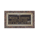 Single Bronze Plaque 24L x 12W - Base 28L x 16W - Design# S2009