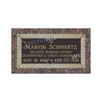 Single Bronze Plaque 24L x 12W - Base 28L x 16W - Design# S2009