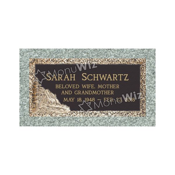Single Bronze Plaque 24L x 12W - Base 28L x 16W - Design# S2011