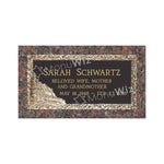 Single Bronze Plaque 24L x 12W - Base 28L x 16W - Design# S2011