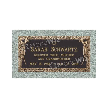 Single Bronze Plaque 24L x 12W - Base 28L x 16W - Design# S2012